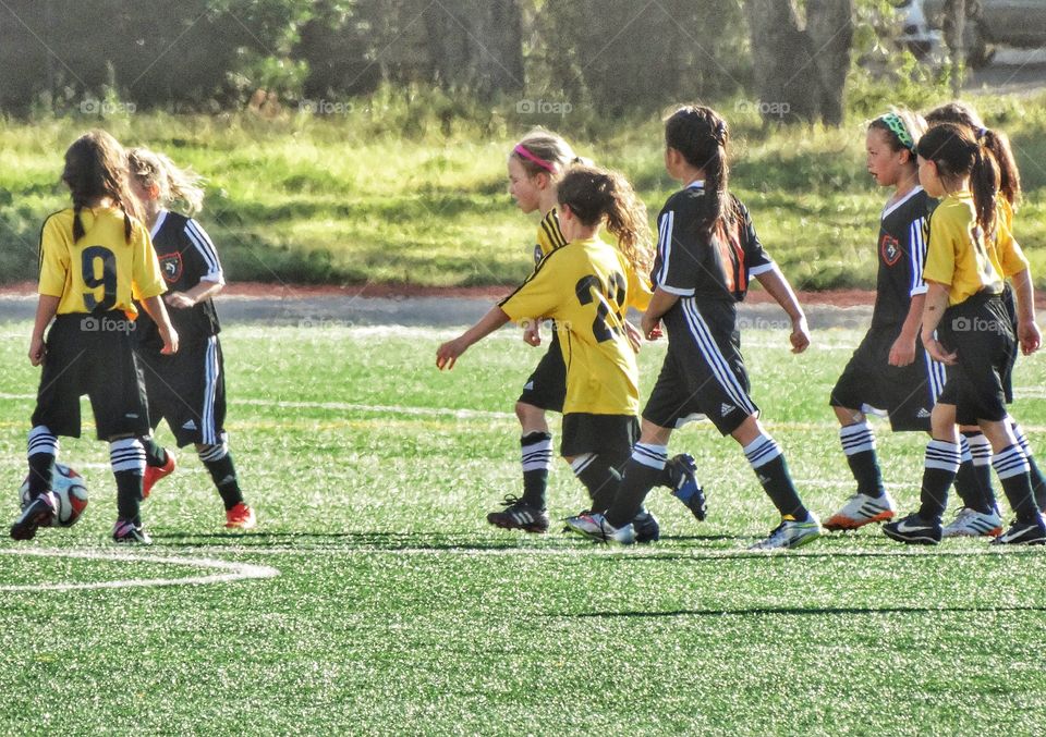 Girls Playing Soccer