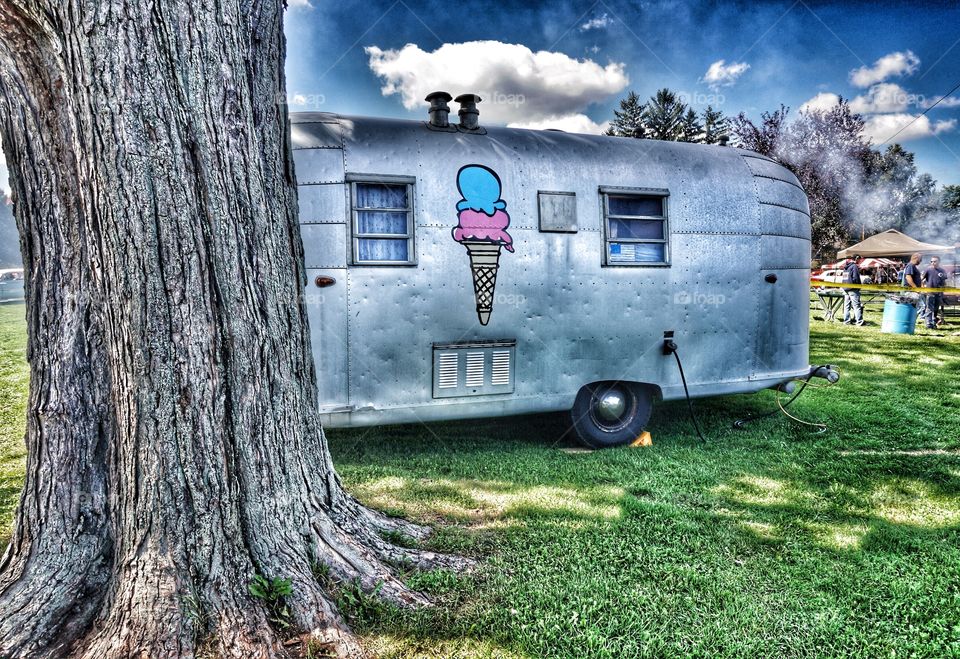 Outdoors Fun. Mobile Ice Cream Truck