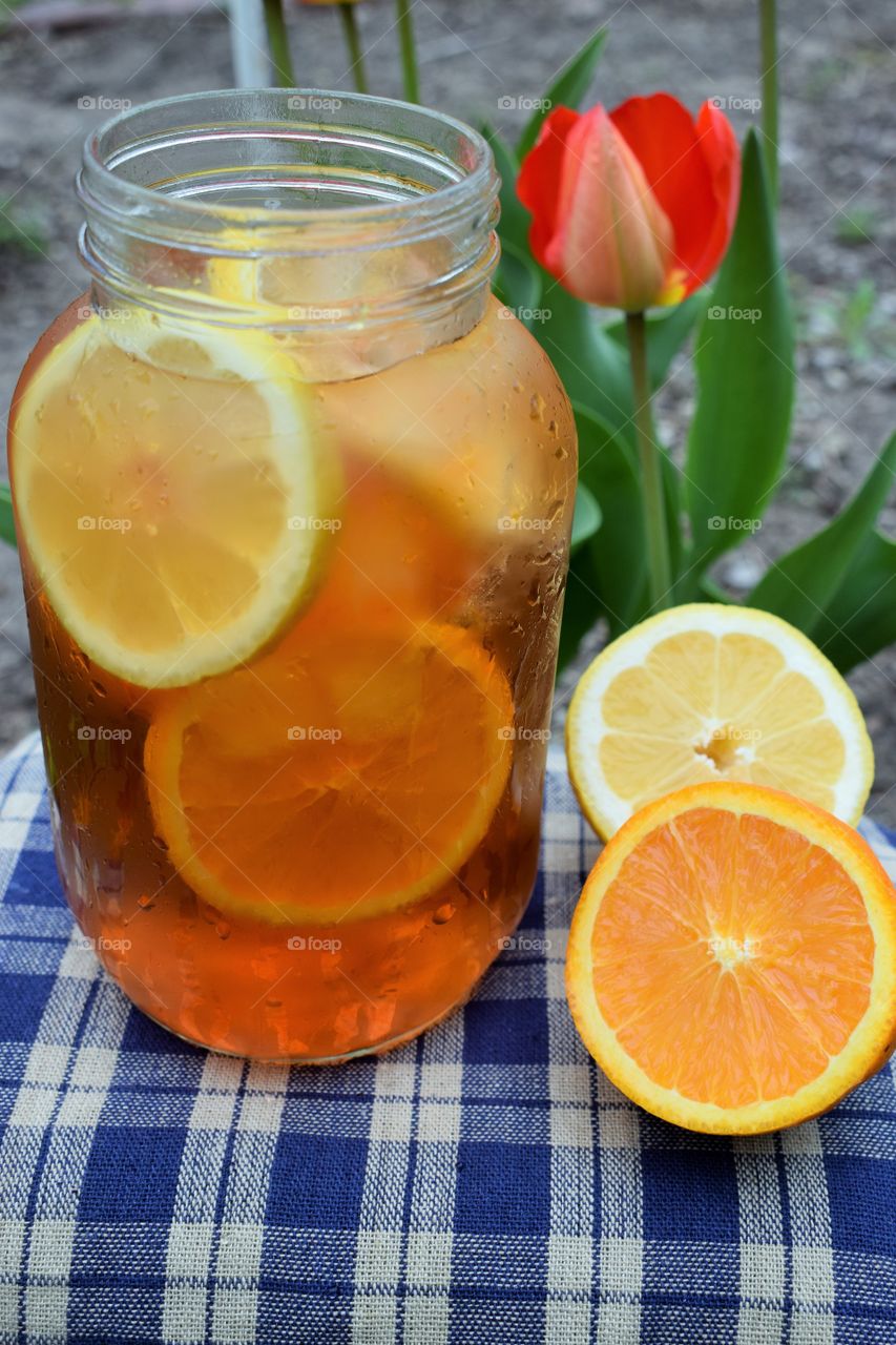 Lemon orange ice tea