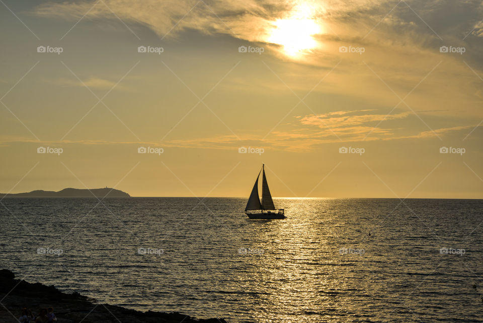 Sailing at sunset