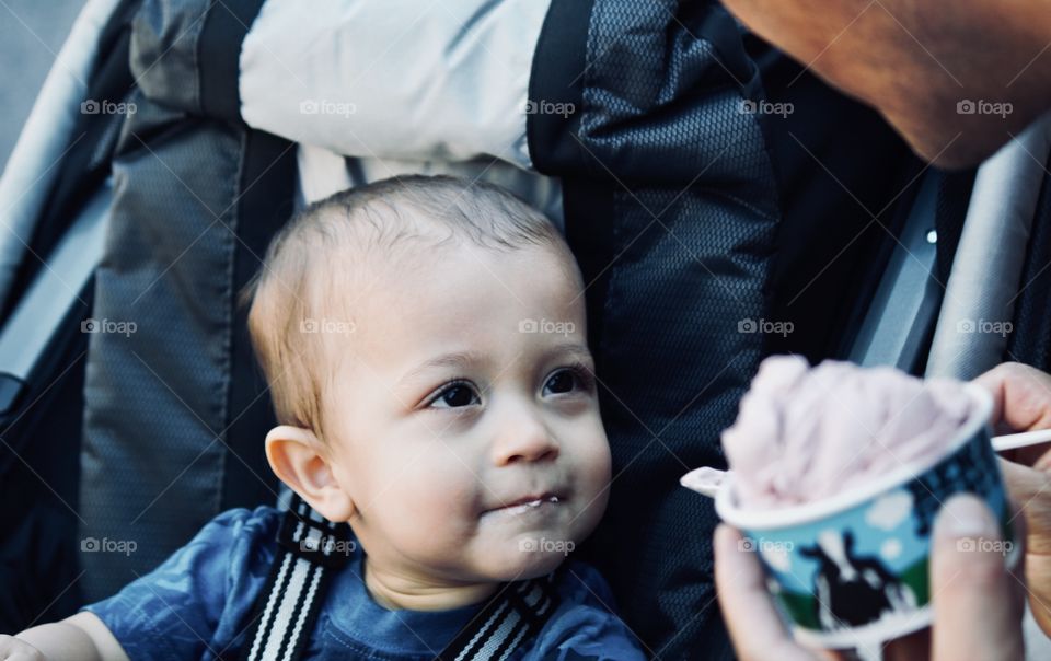 Baby enjoying ice cream 