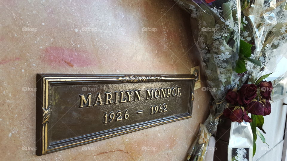 Marilyn Monroe's final resting place in Los Angeles, California.