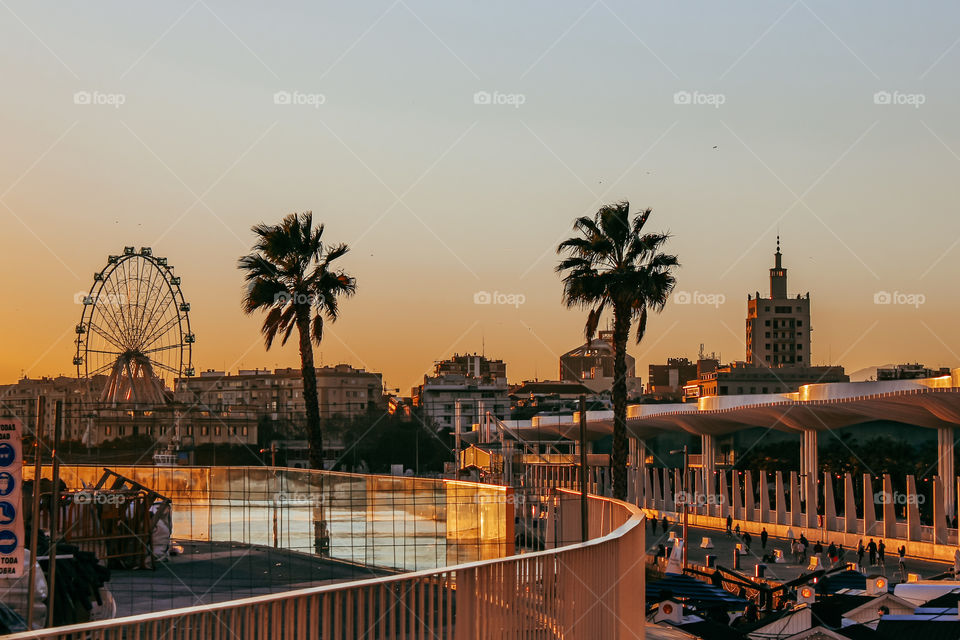 sunset in Málaga