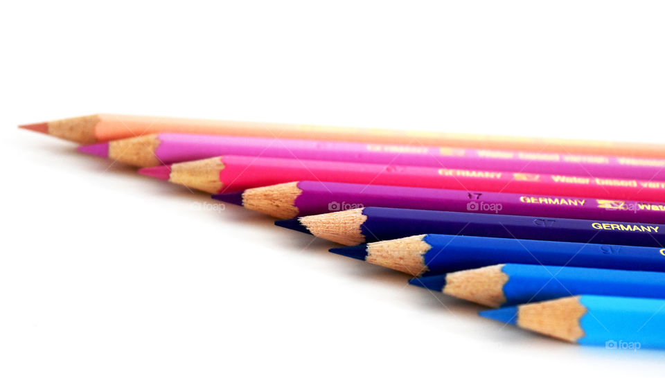 pencils, color, Faber-Castell pink and blue