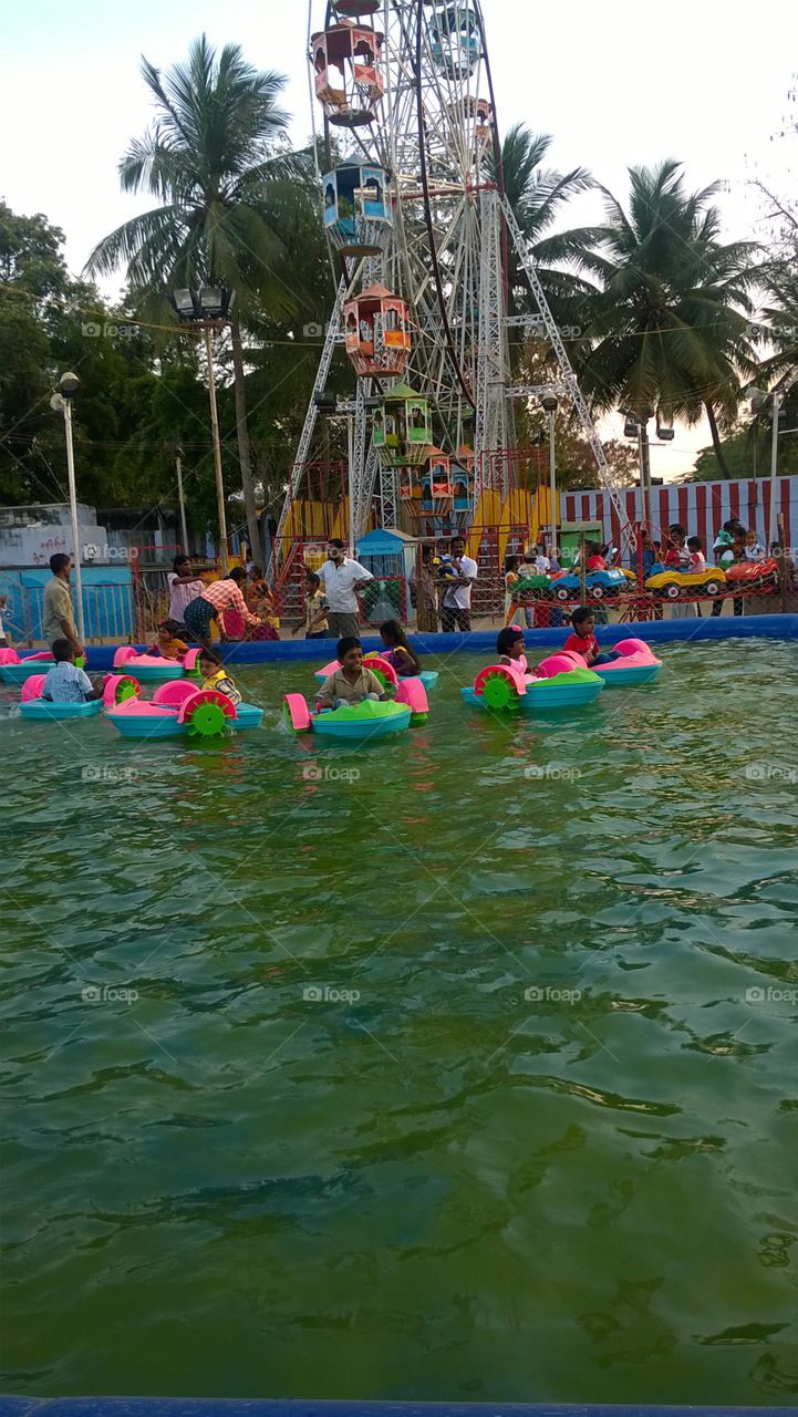 children's play station in temple festival celebration in Tamil Nadu