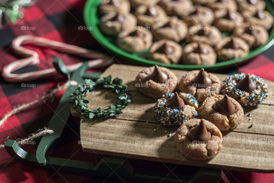 Holiday Peanut Butter Kiss Cookies