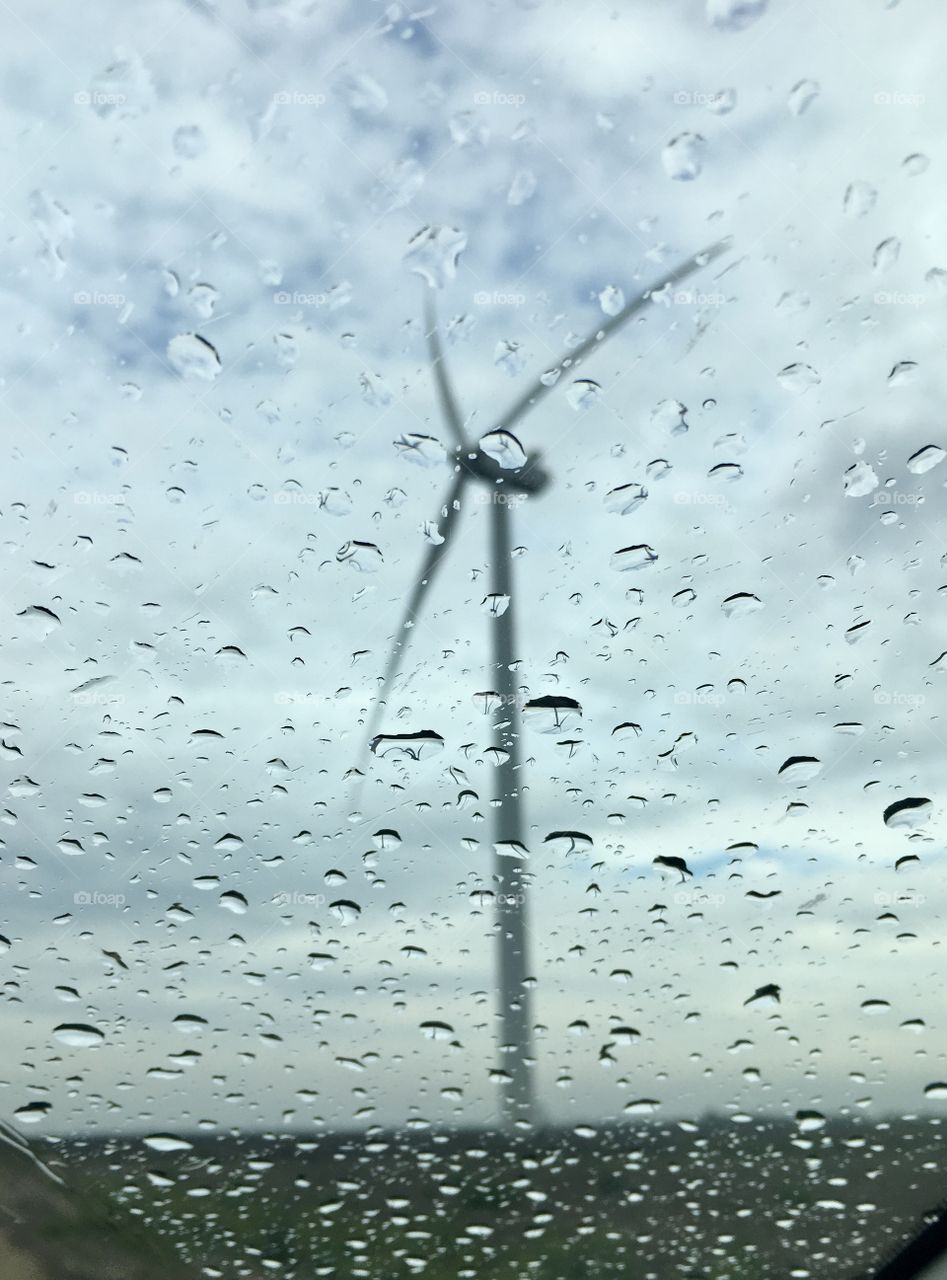 Windmill on a rainy day