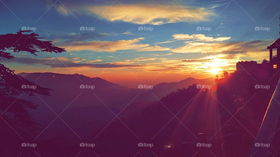 Sunset in the mountains