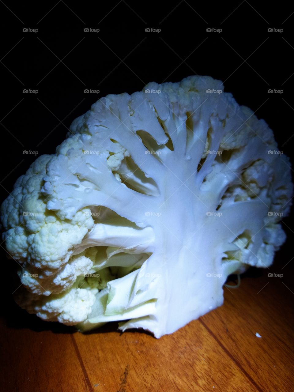 A section of cauliflower is very similar to a tree.