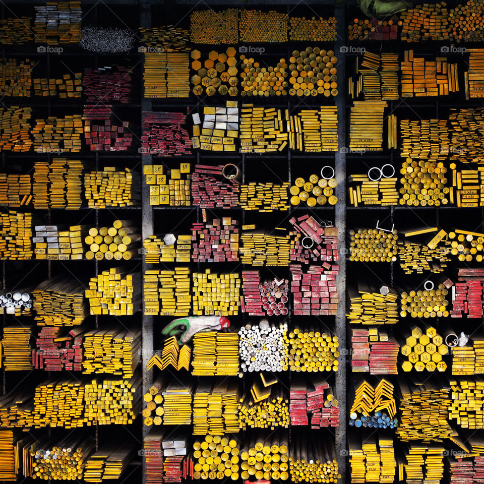 A selection of pipes of different colours shapes and sizes