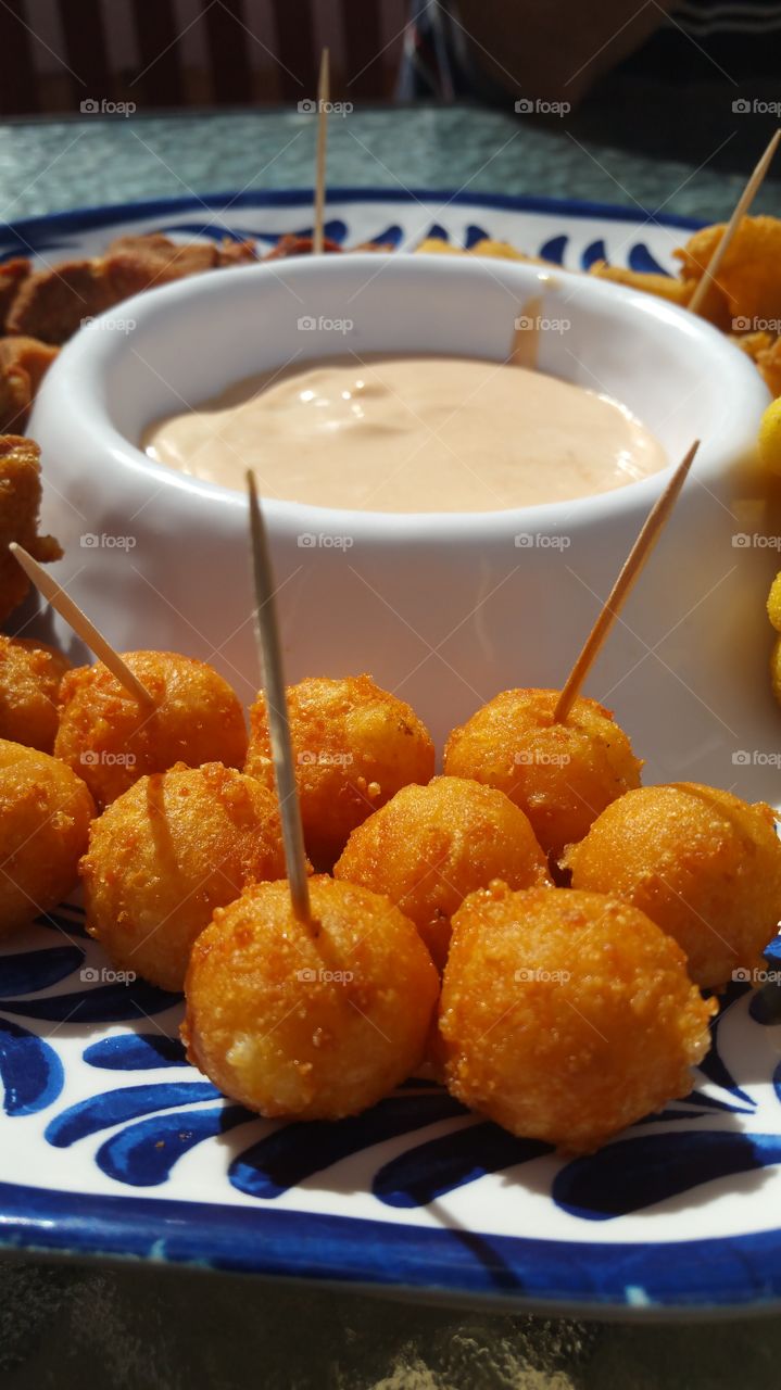 Deep fried cheese balls