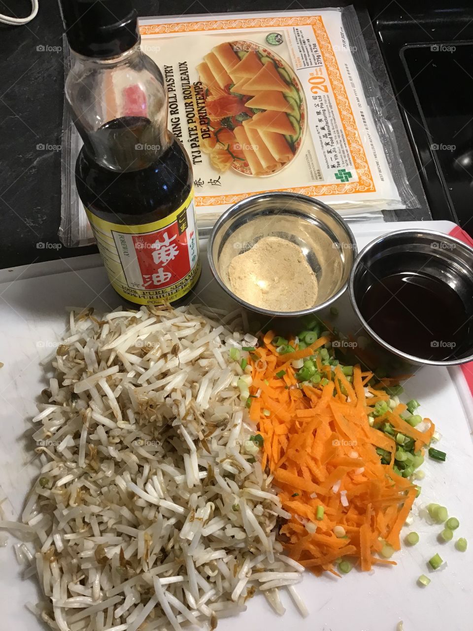 Cooking spring rolls