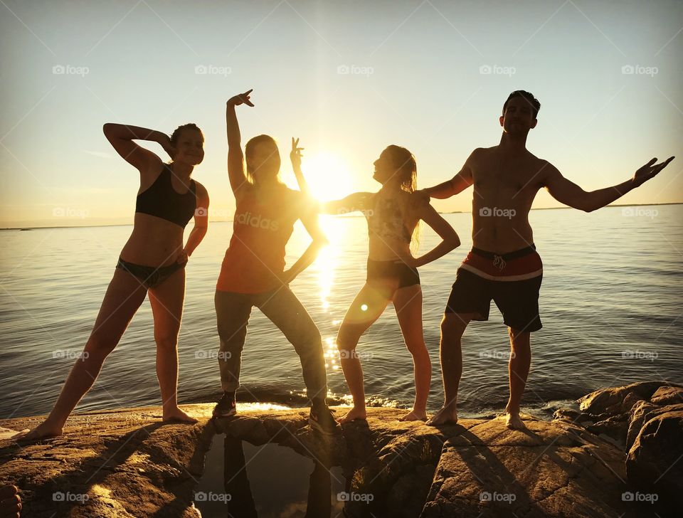 Friends in the Swedish summer sun