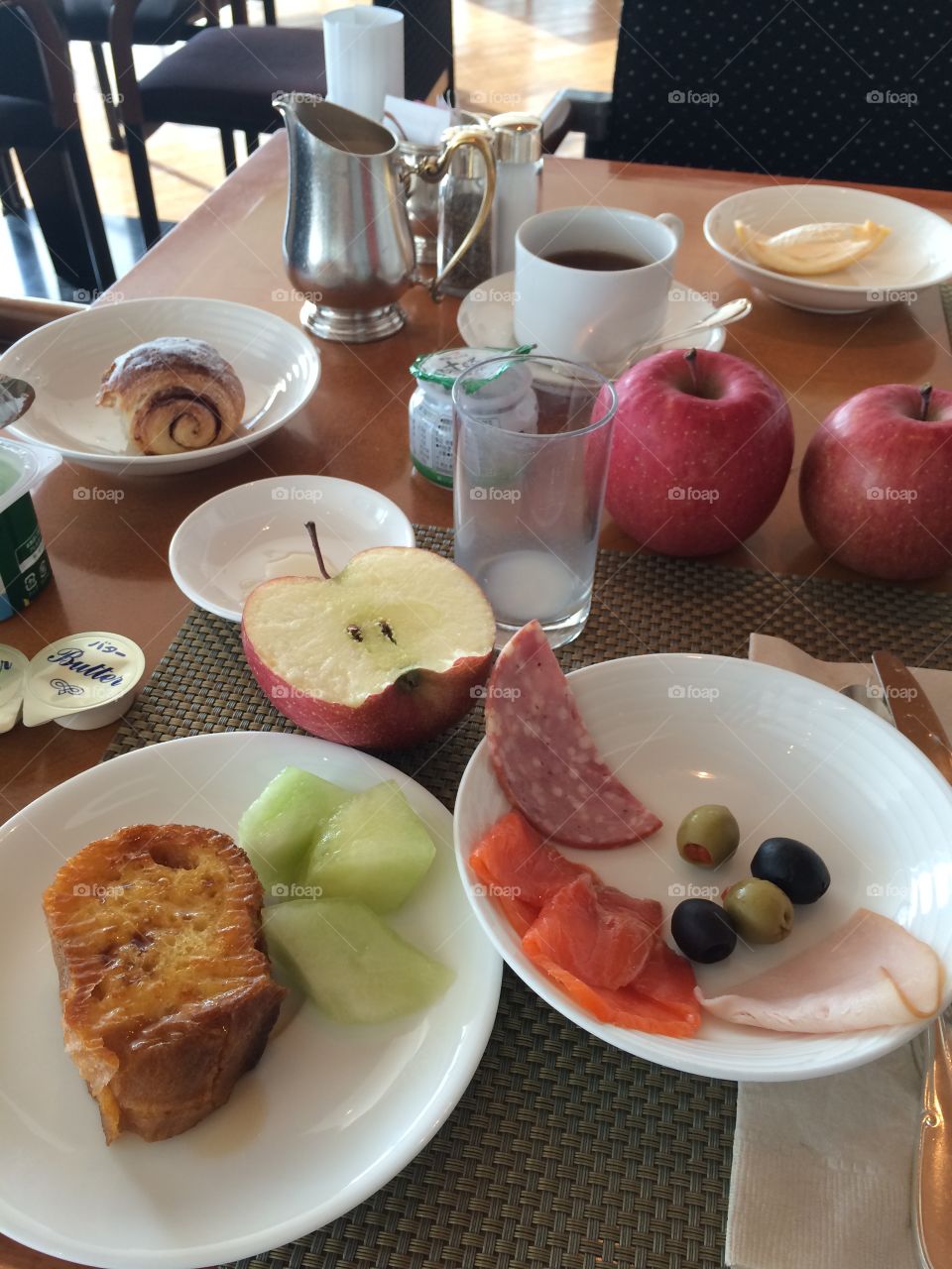 Breakfast at a hotel
