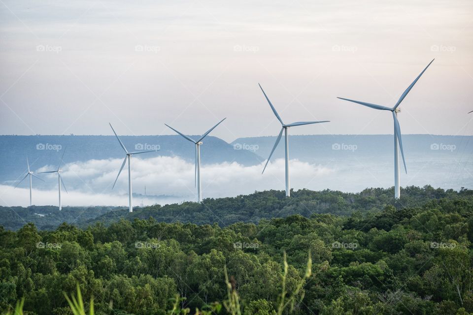 Landscape of Pure energy wind turbine