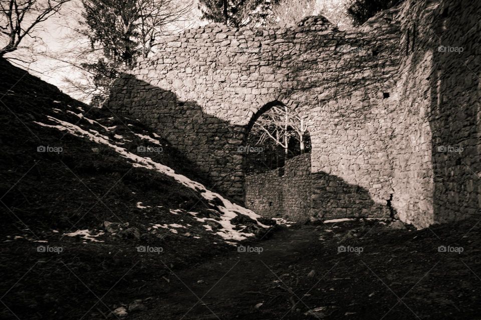 Shadows on castle ruins