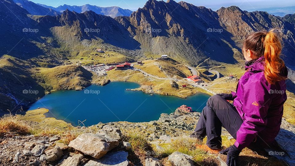 view over Balea lake in Romania