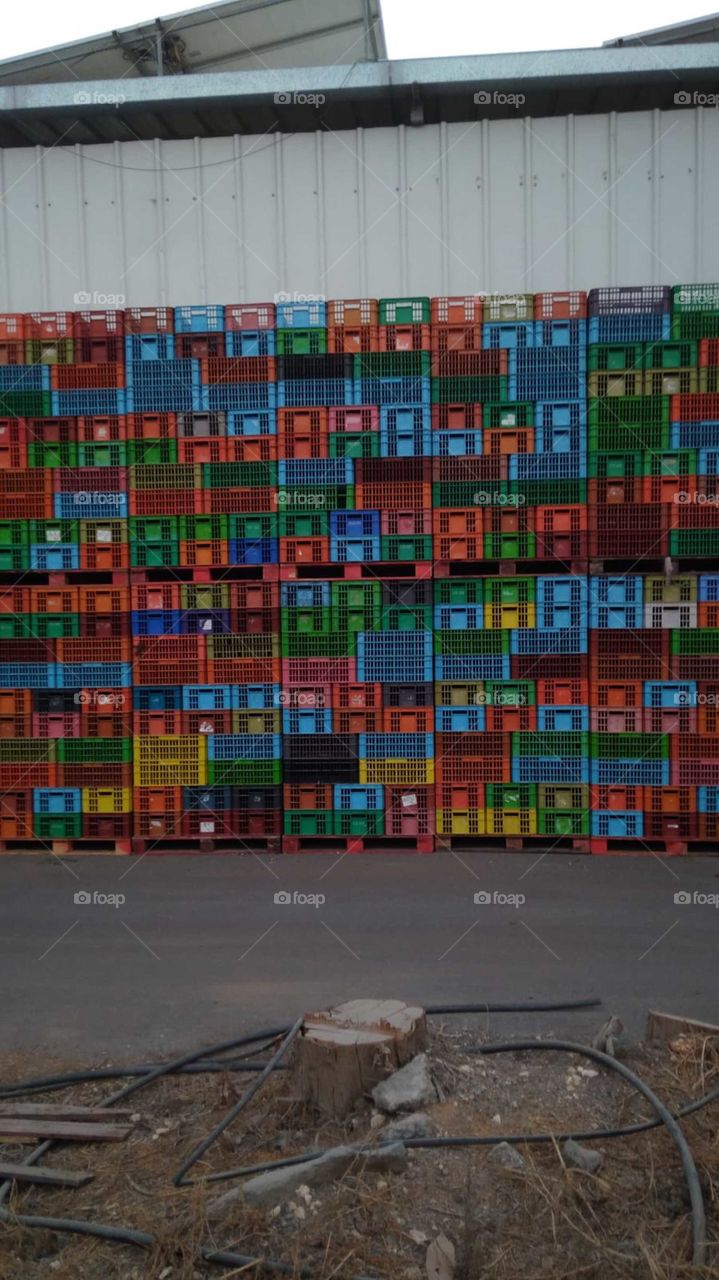 colorful boxes wall