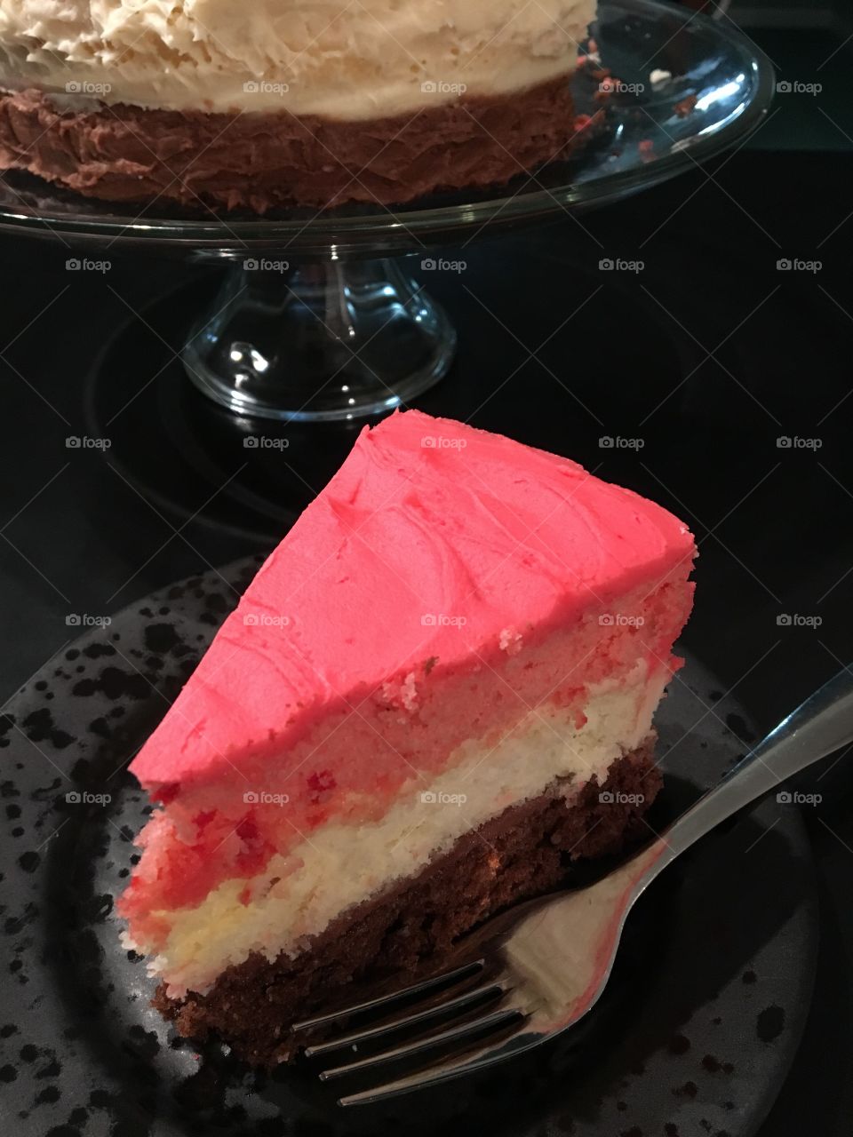 Neapolitan Slice of Cake