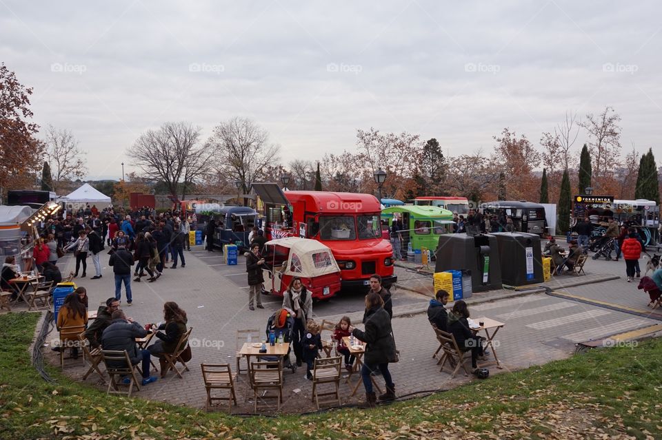 Madreat food truck festival In Madrid, Spain 