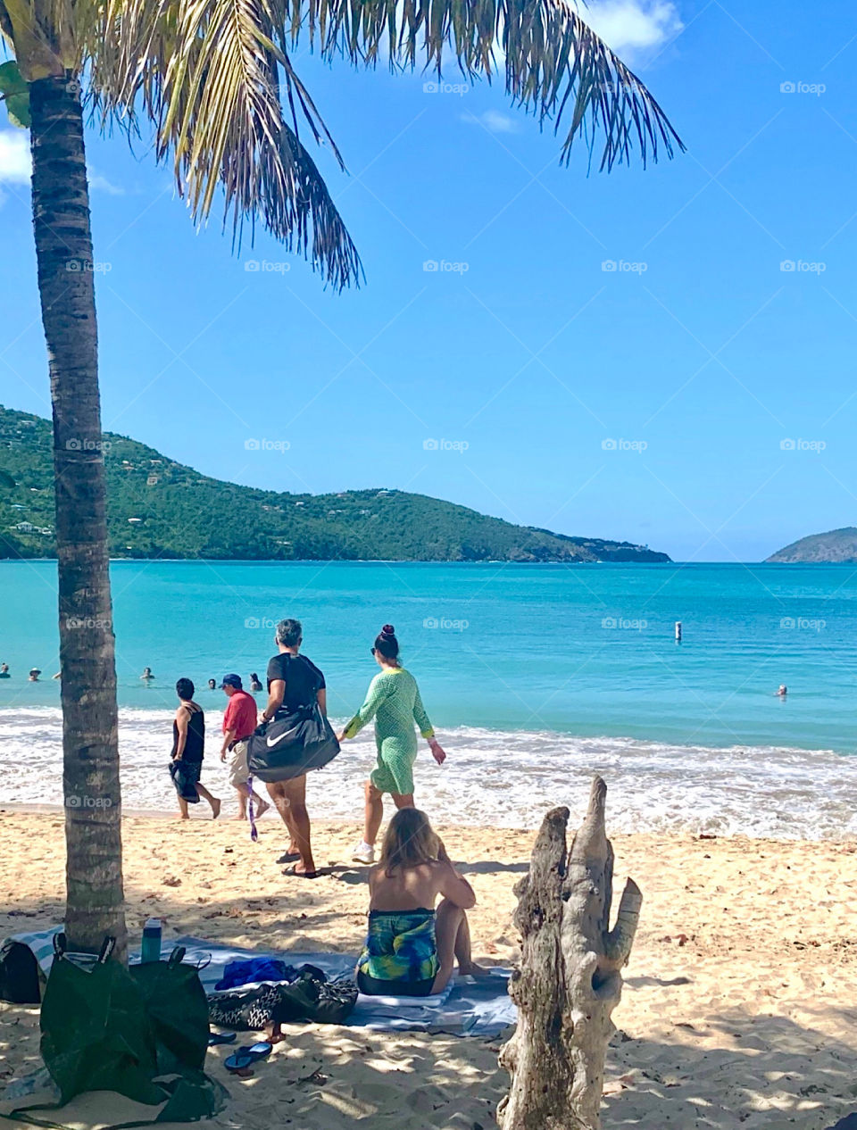 Couple walking on the beach