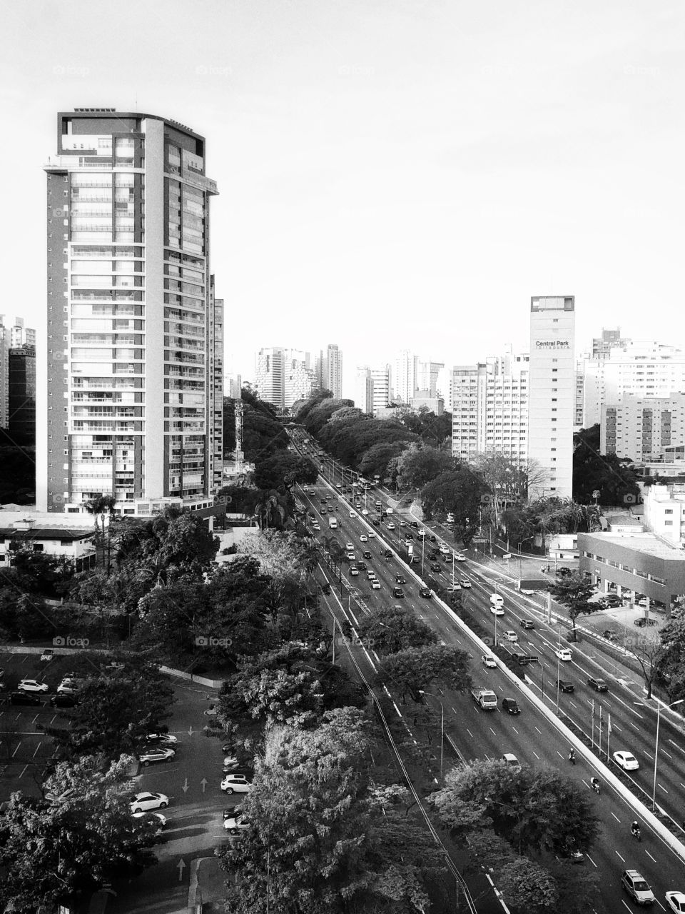A view of the city... São Paulo during the day, a view of an important avenue, in a moment with light traffic.