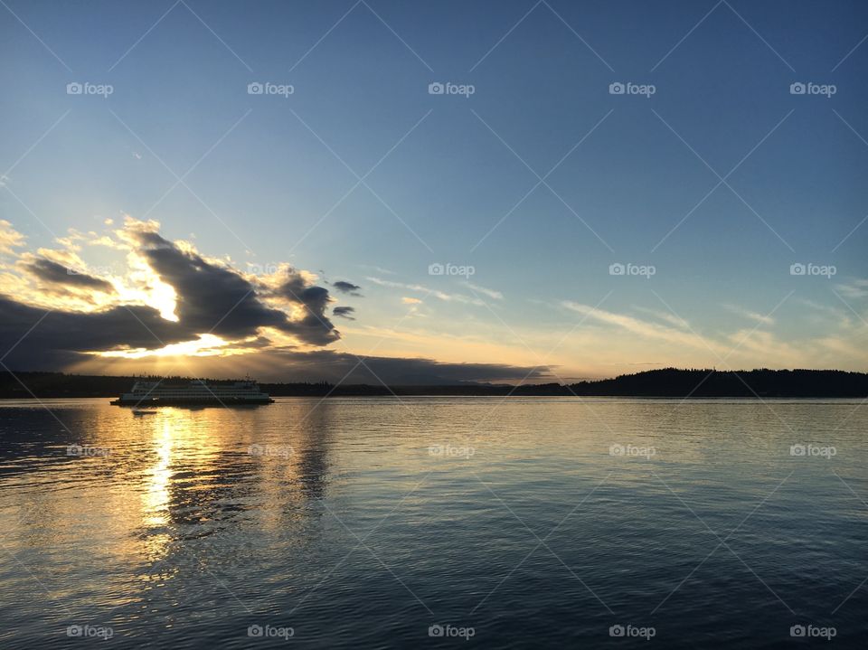 Sunset, Puget Sound, WA
