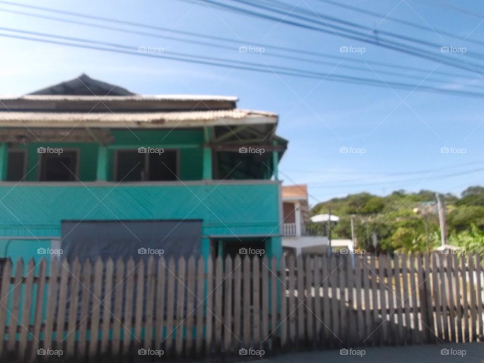 Picture from moving car traveling in Roatan Honduras  