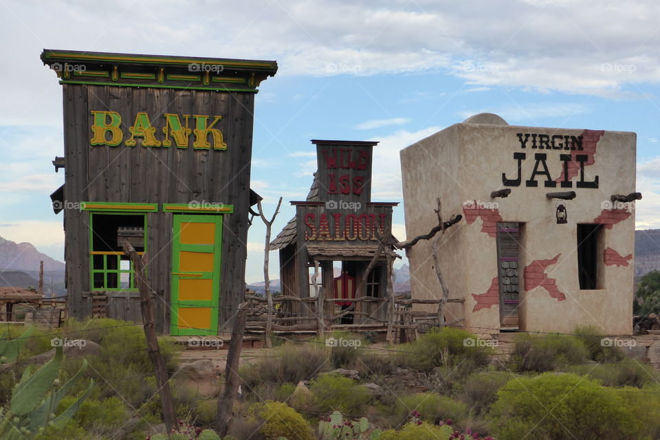 Old buildings in a western town