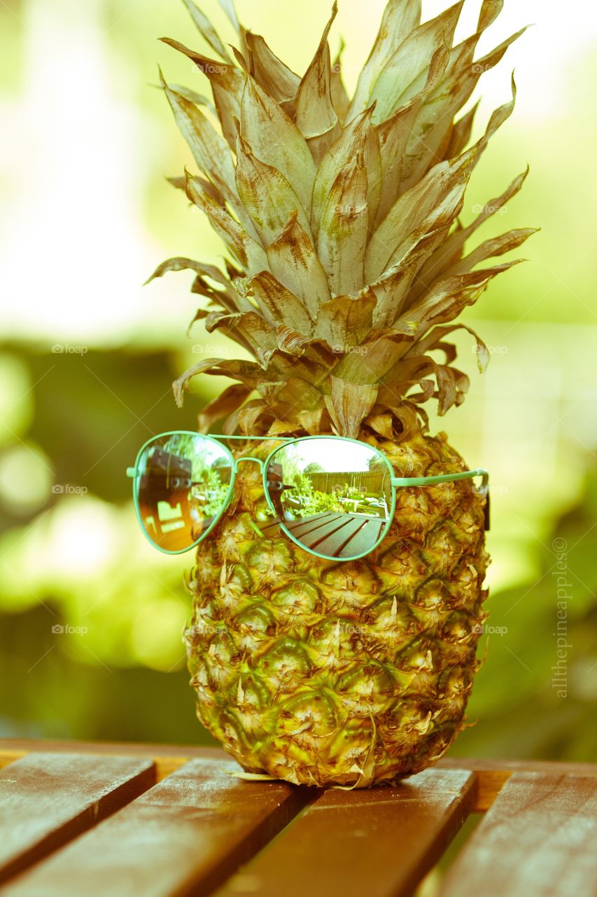 Cool pineapple with sunglasses 