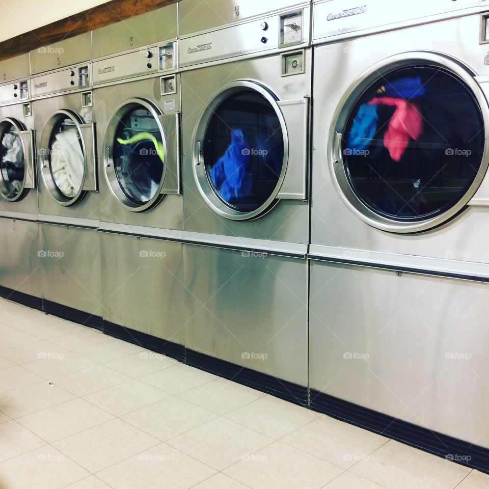 Laundry. At the laundromat. Liked the colors,