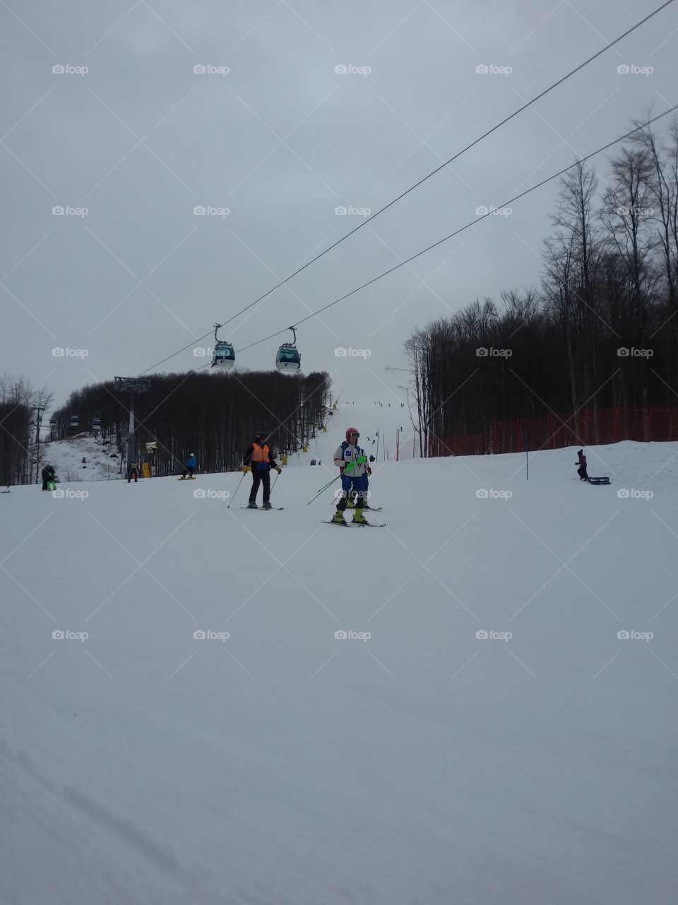 Skiing on the snow mountain