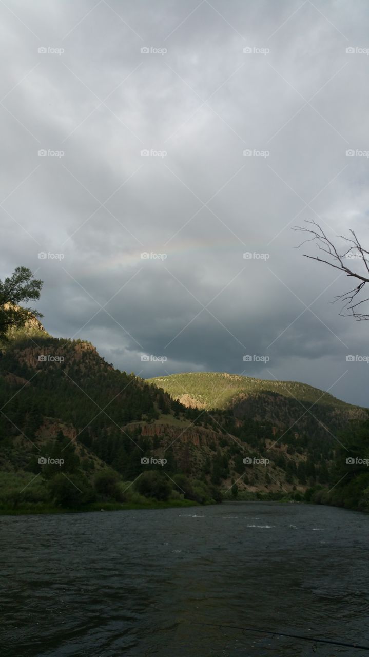Rainbow over the mountain
