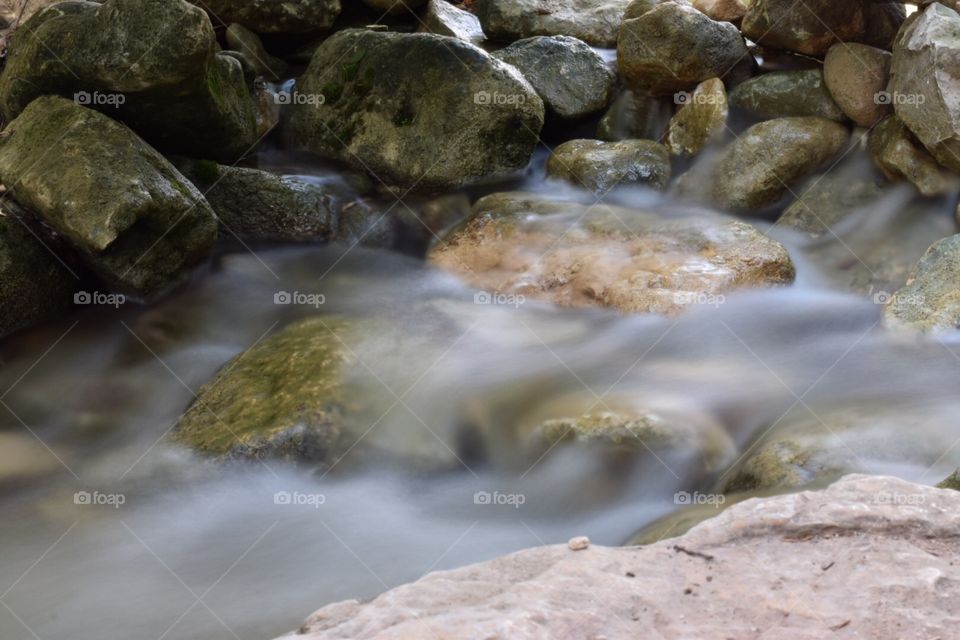 Close up of creek running water 