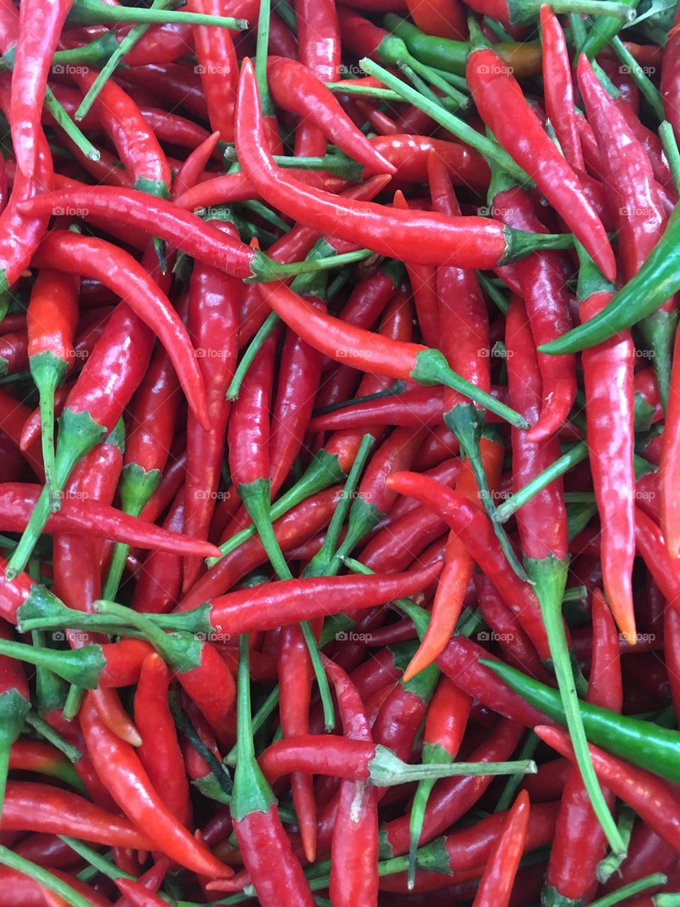 Red chili on the market