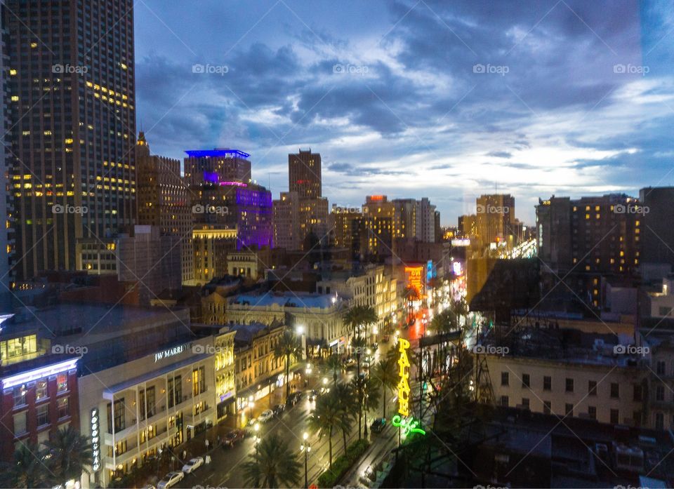 New Orleans' Canal Street at Night