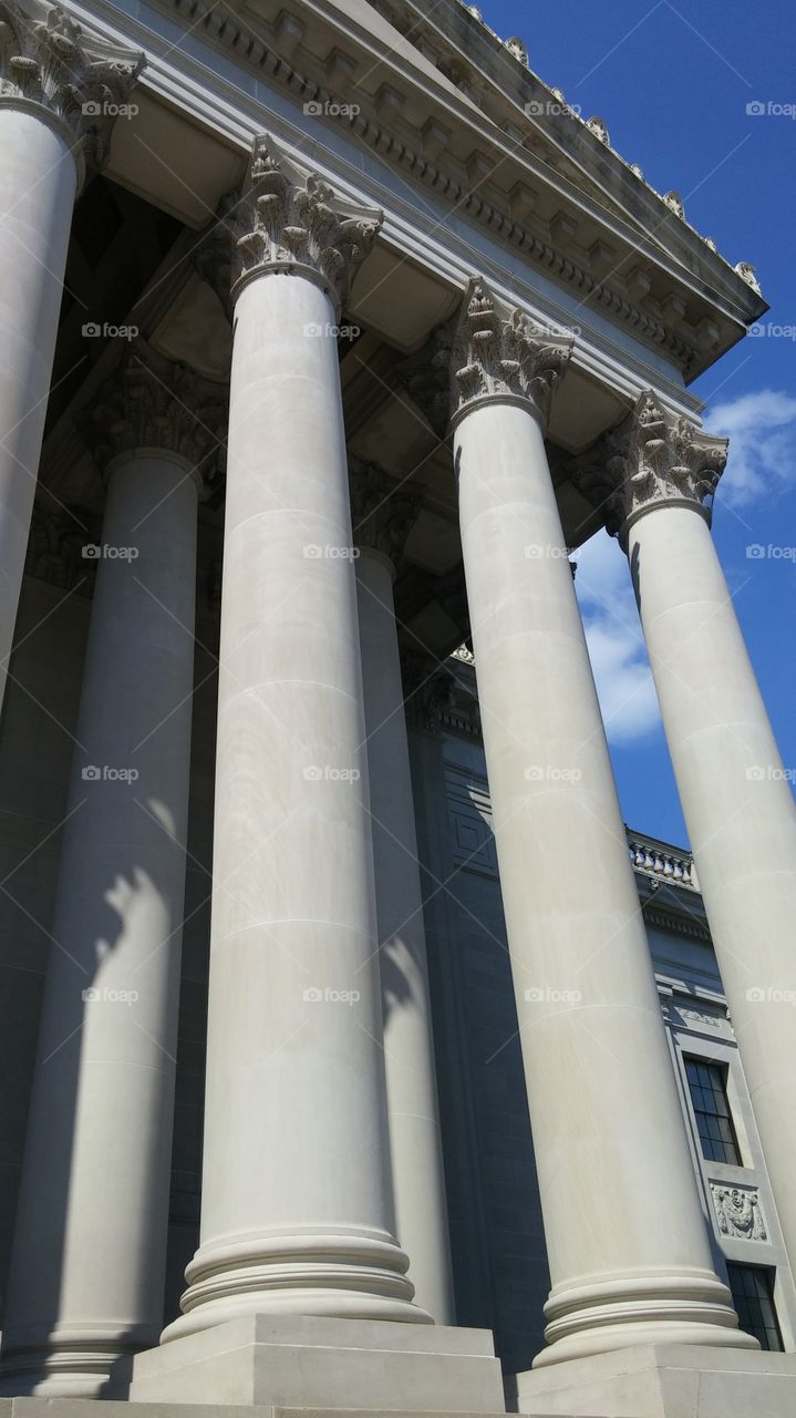 Colonial columns at Capitol Building, Charleston, West Virginia