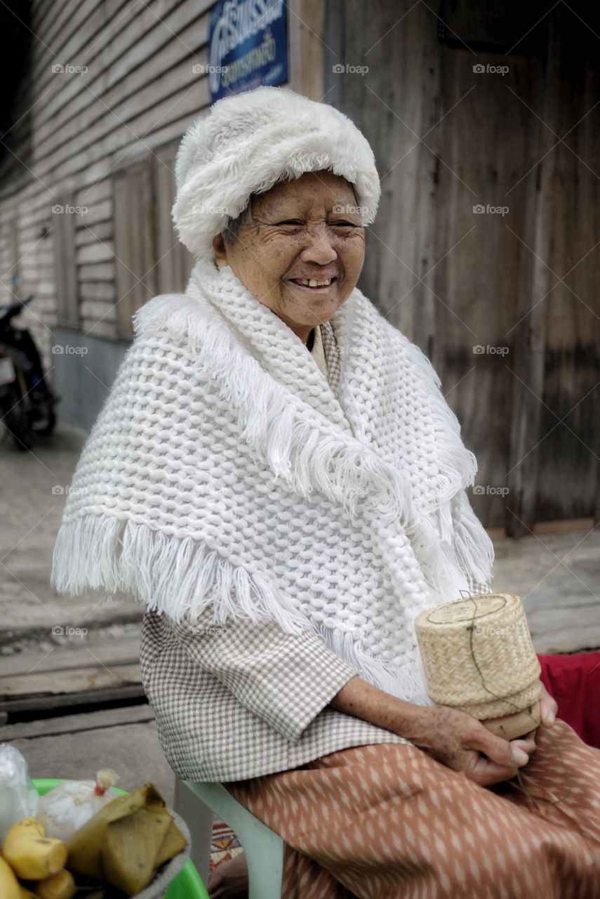 Smile of old lady