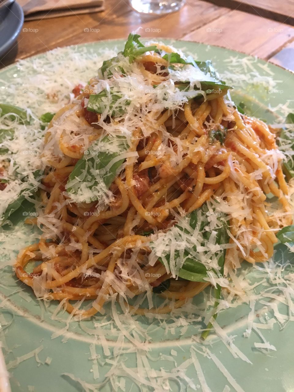 Close-up of spaghetti pomodoro