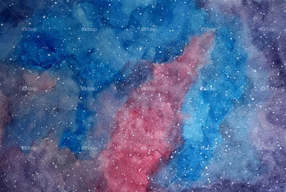 Galaxy Sky in Watercolor