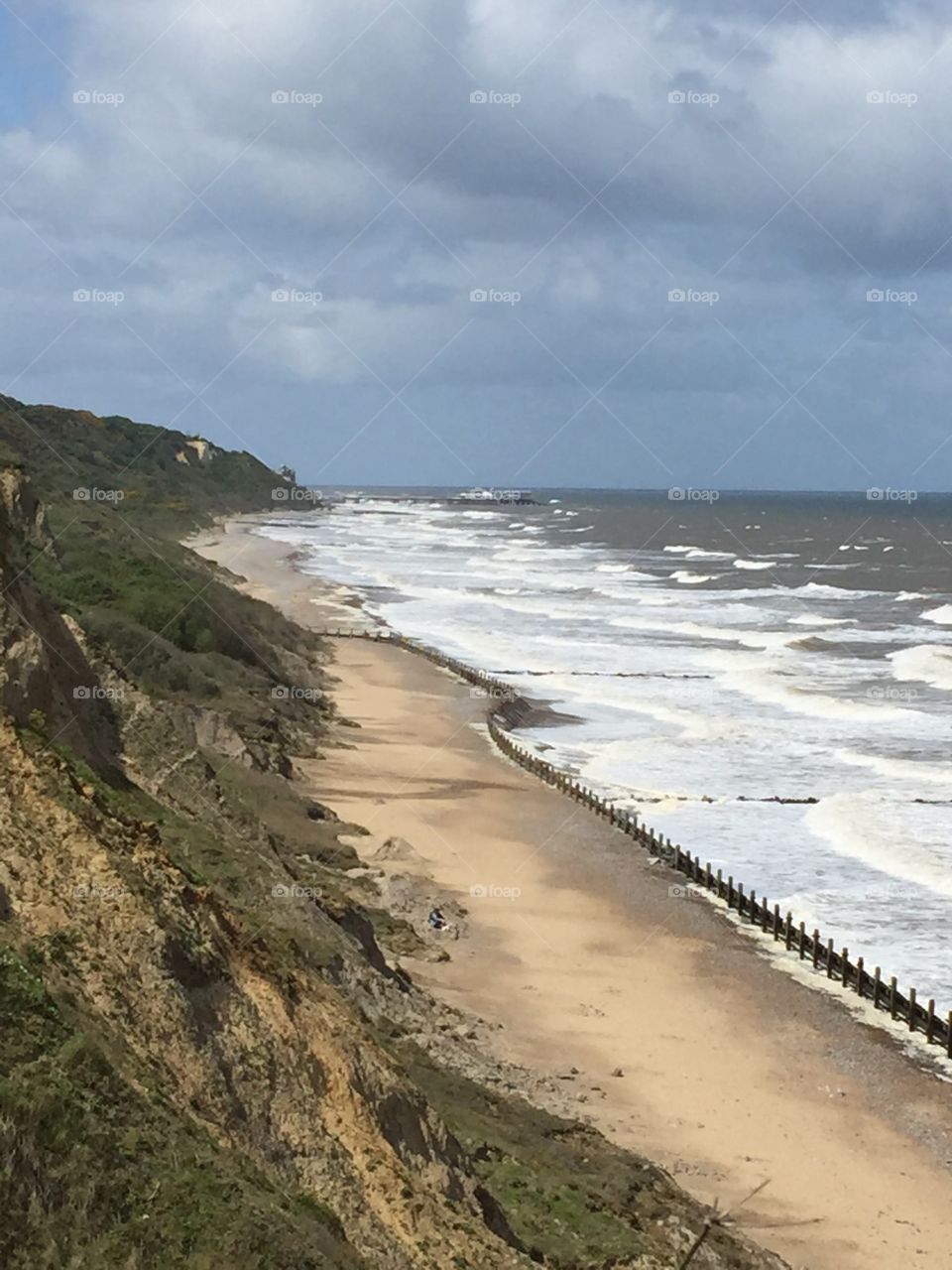 Overstrand beach from the cliffs