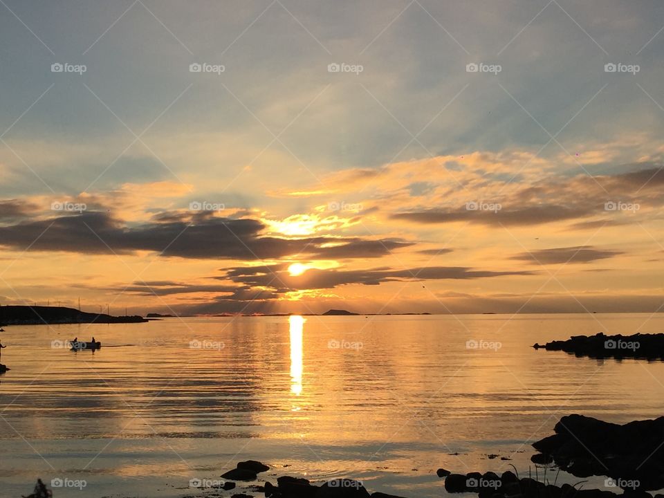 Sunset at randsberg norway