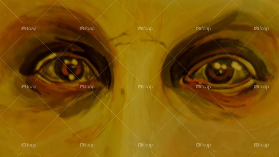 Macro photo of painted eyes