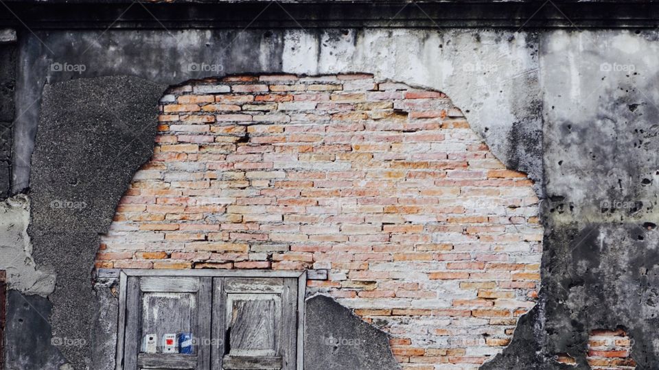 Ancient wall in Songkhla, Thailand