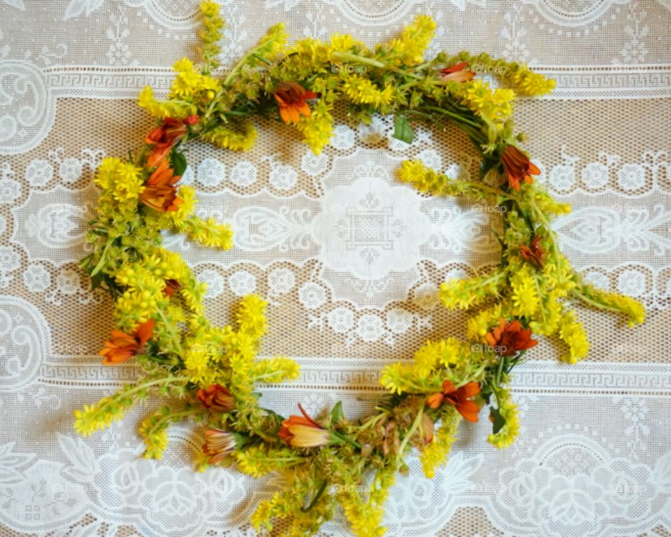 Close-up of flower wreath