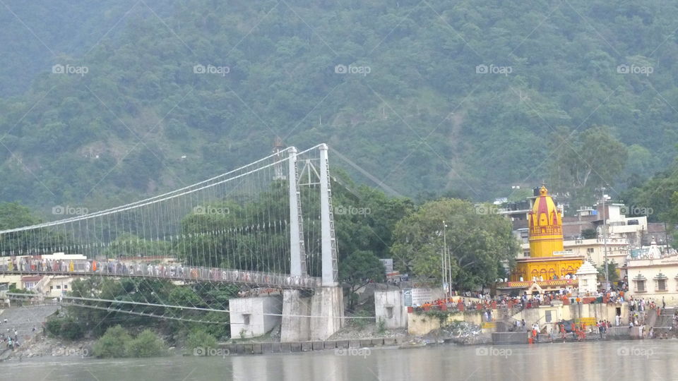 Ram Jhula bridge in Rishikesh