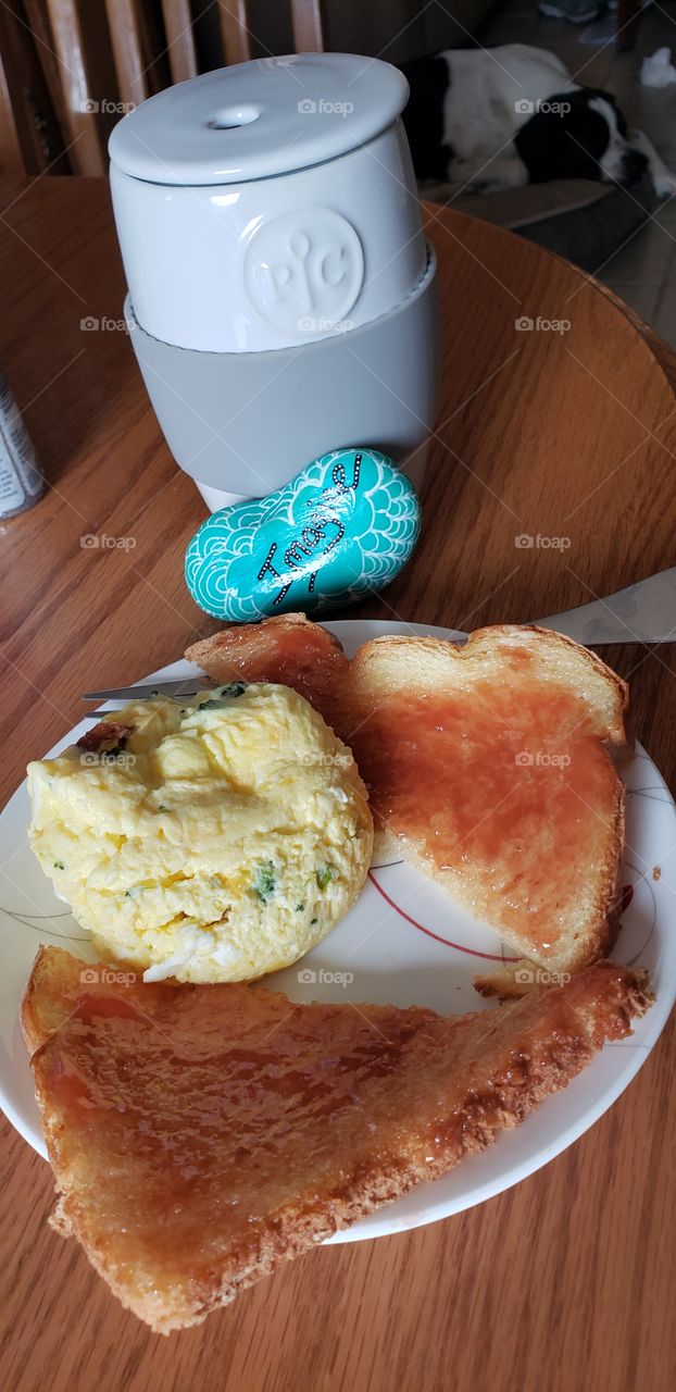 imagine a quiet breakfast at home