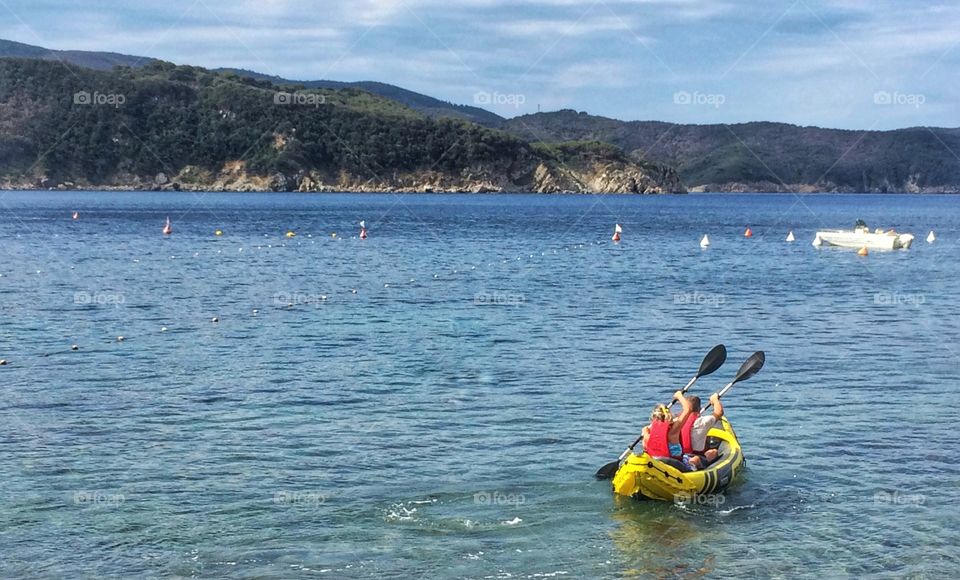 Canoe on sea, summer holiday 