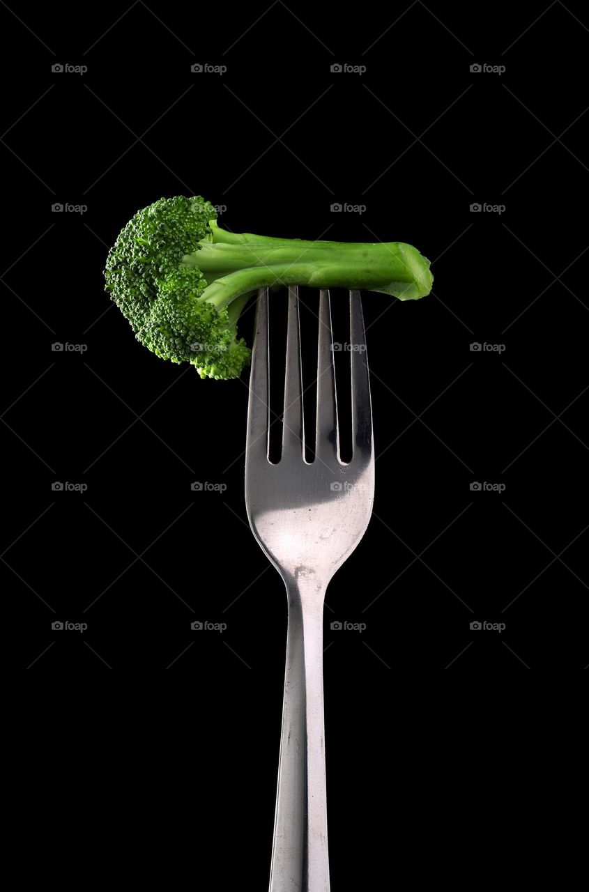 fork with broccoli