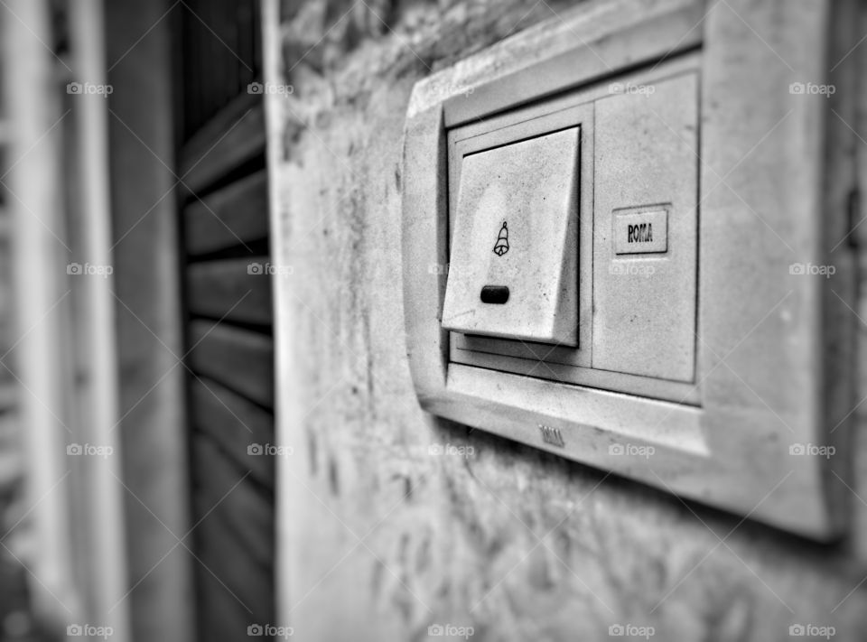 door bell black and white